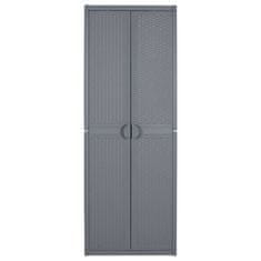 Vidaxl Vrtna omara siva 65x45x172 cm PP ratan