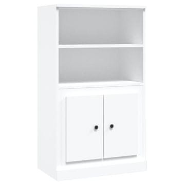 Vidaxl Visoka omara bela 60x35,5x103,5 cm inženirski les