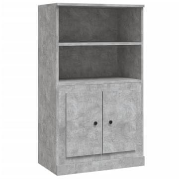 Vidaxl Visoka omara betonsko siva 60x35,5x103,5 cm inženirski les