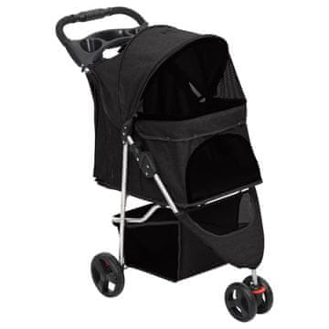 Vidaxl vidaXL Zložljiv pasji voziček črne barve 80x46x98 cm oksfordsko blago