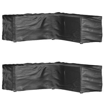 Vidaxl Prevleka za pohištvo L oblike 2 kosa 16 obročkov 285x285x90 cm