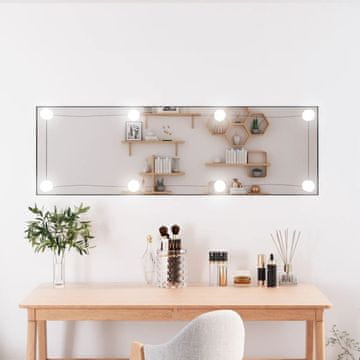 Vidaxl vidaXL Stensko ogledalo z LED diodo, 30x100 cm, steklo, pravokotno
