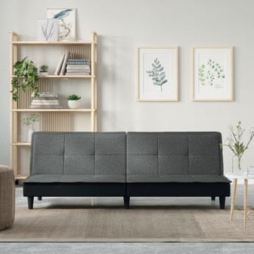 Vidaxl vidaXL Kavč z ležiščem, temno siv, oblazinjen s tkanino
