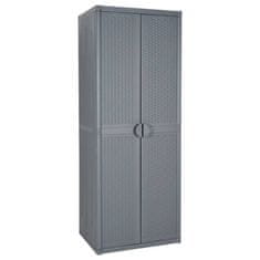 Vidaxl Vrtna omara siva 65x45x172 cm PP ratan
