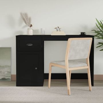 Vidaxl vidaXL Pisalna miza s predalom, črna, 115x50x75 cm