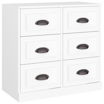 Vidaxl Komoda bela 70x35,5x67,5 cm inženirski les