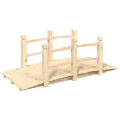 Vidaxl Vrtni most z ograjami 150x67x56 cm trdna smrekovina