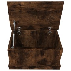Vidaxl Škatla za shranjevanje dimljen hrast 50x30x28 cm inženirski les