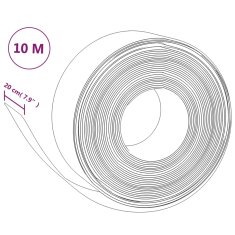 Vidaxl Vrtna obroba črna 10 m 20 cm polietilen