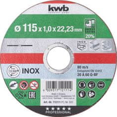 KWB rezalna plošča, inox, 115x1,0 (49712111)