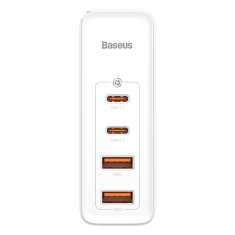 BASEUS GaN2 Pro adapter za hitro polnjenje 2x Type-C + 2x USB-A 100W, bela (CCGAN2P-L02)