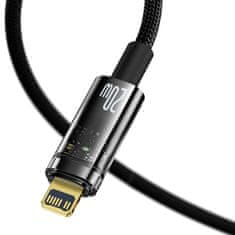 BASEUS Explorer Series podatkovni kabel USB-C/Lightning s inteligentnim izklopom, 20 W, 1 m, črna (CATS000001)