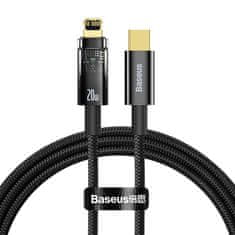 BASEUS Explorer Series podatkovni kabel USB-C/Lightning s inteligentnim izklopom, 20 W, 1 m, črna (CATS000001)