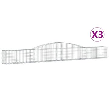 Vidaxl Obokane gabion košare 3 kosi 400x30x40/60 cm pocinkano železo