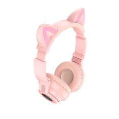 BO18 brezžične slušalke z mačjimi ušesi, roza
