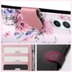Tech-protect Wallet knjižni ovitek za Samsung Galaxy A14 4G / 5G, blossom flower