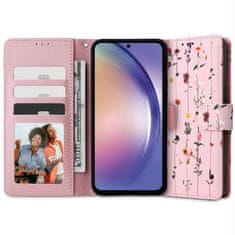 Tech-protect Wallet knjižni ovitek za Samsung Galaxy A14 4G / 5G, garden pink