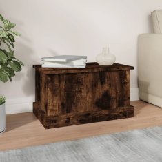 Vidaxl Škatla za shranjevanje dimljen hrast 50x30x28 cm inženirski les