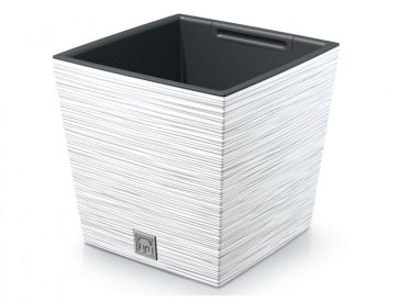 Prosperplast Prevleka za cvetlični lonec FURU SQUARE LOW 2v1 plastika 24x24x24cm