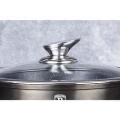 Berlingerhaus Ponev WOK s pokrovom z marmornato površino 30 cm Shiny Black Edition BH-7115
