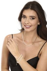 JwL Luxury Pearls Trendovska pozlačena ogrlica s pravimi rečnimi biseri JL0787