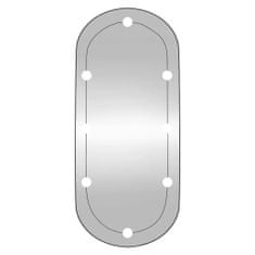 shumee Stensko ogledalo z LED lučkami 40x90 cm stekleno ovalno