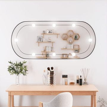 Vidaxl vidaXL Stensko ogledalo z LED diodo, 45x100 cm, steklo, ovalno