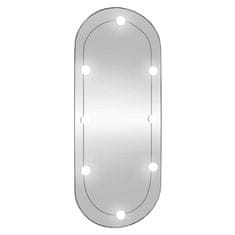 shumee Stensko ogledalo z LED lučkami 45x100 cm stekleno ovalno