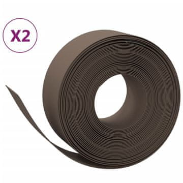 Vidaxl Vrtna obroba 2 kosa rjavi 10 m 20 cm polietilen