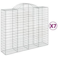 Vidaxl Obokane gabion košare 7 kosov 200x50x160/180cm pocinkano železo