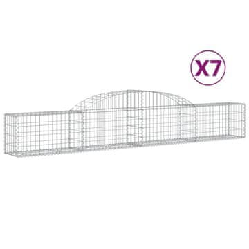 Vidaxl Obokane gabion košare 7 kosi 300x30x40/60 cm pocinkano železo