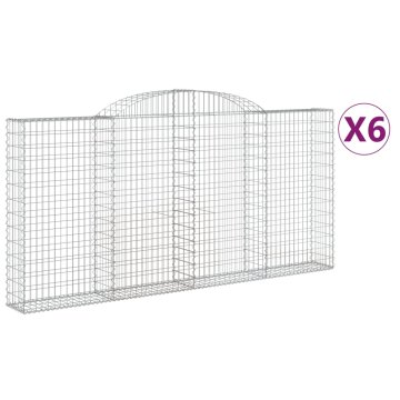 Vidaxl Obokane gabion košare 6 kosi 300x30x140/160 cm pocinkano železo