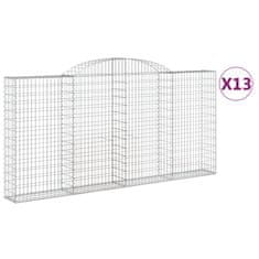 Vidaxl Obokane gabion košare 13 kosi 300x30x140/160cm pocinkano železo