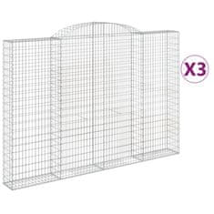 Vidaxl Obokane gabion košare 3 kosa 300x30x200/220 cm pocinkano železo