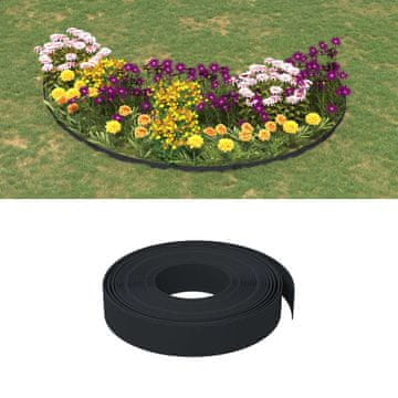 Vidaxl vidaXL Vrtni robnik, 3 kosi, črne barve, 10 m, 10 cm, polietilen