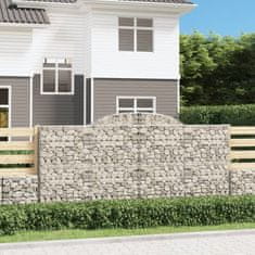 Vidaxl Obokane gabion košare 13 kosi 300x30x140/160cm pocinkano železo