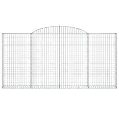Vidaxl Obokane gabion košare 7 kosi 300x30x140/160 cm pocinkano železo
