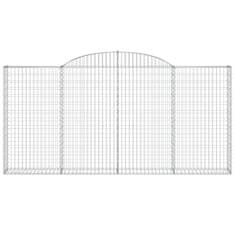 Vidaxl Obokane gabion košare 8 kosi 300x30x140/160 cm pocinkano železo