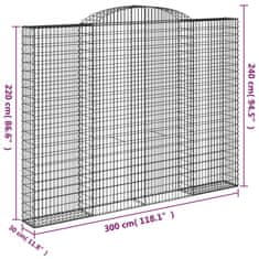 Vidaxl Obokane gabion košare 8 kosa 300x30x220/240 cm pocinkano železo
