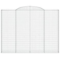 Vidaxl Obokane gabion košare 8 kosa 300x30x220/240 cm pocinkano železo