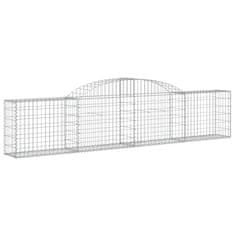 Vidaxl Obokana gabionska košara 8 kosov 300x30x60/80 cm cinkano železo