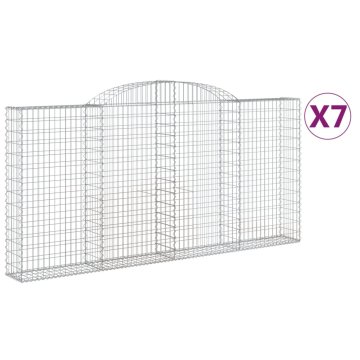 Vidaxl Obokane gabion košare 7 kosi 300x30x140/160 cm pocinkano železo