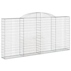Vidaxl Obokane gabion košare 3 kosi 300x30x140/160 cm pocinkano železo