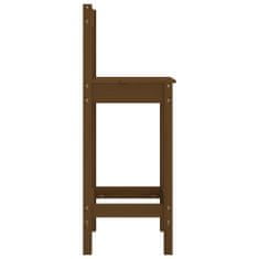 Vidaxl Barski stol 2 kosa medeno rjav 40x41,5x112 cm trdna borovina