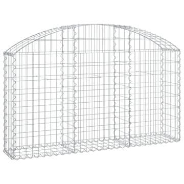 Vidaxl Obokana gabionska košara 150x30x80/100 cm pocinkano železo