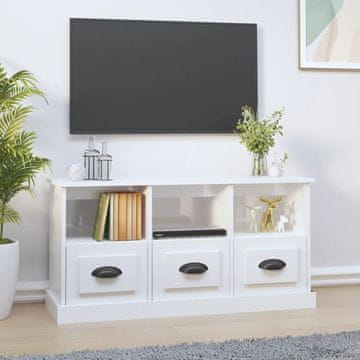 Vidaxl vidaXL TV omarica visok sijaj bela 100x35x50 cm