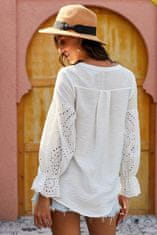 OMG! Ženska majica z dolgimi rokavi Alméria bela XL