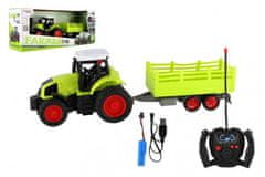 Teddies Traktor RC z vlečno plastiko 38cm 27MHz + akumulatorska baterija