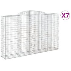 Vidaxl Obokane gabion košare 7 kosov 300x50x180/200cm pocinkano železo
