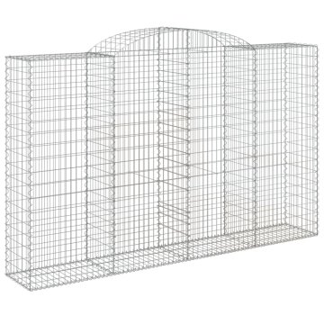 Vidaxl Obokana gabionska košara 300x50x180/200 cm pocinkano železo